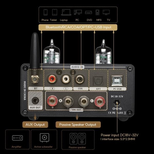 AIYIMA T9 HiFi Bluetooth Amplifier Review Powerful Sound with Vacuum Tube Design