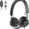 Logitech Zone 750 Wired On-Ear Headset review with advanced noise-canceling microphone and USB compatibility