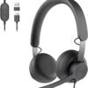 Logitech Zone 750 Wired On-Ear Headset review with advanced noise-canceling microphone and USB compatibility