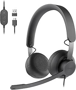 Logitech Zone 750 Wired On-Ear Headset review with advanced noise-canceling microphone and USB compatibility