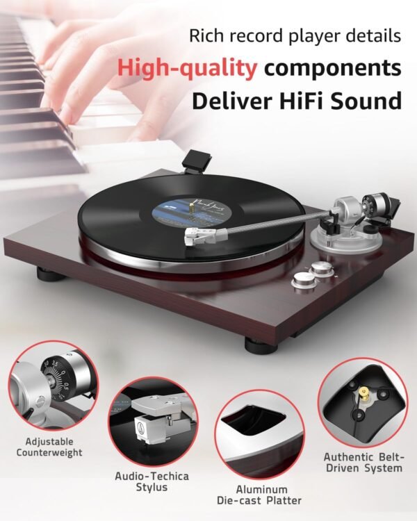 71CPYUHQbgL._AC_SL1500_ Turntable record player review Retrolife HQ-KZ006 wireless output with carbon fiber tonearm