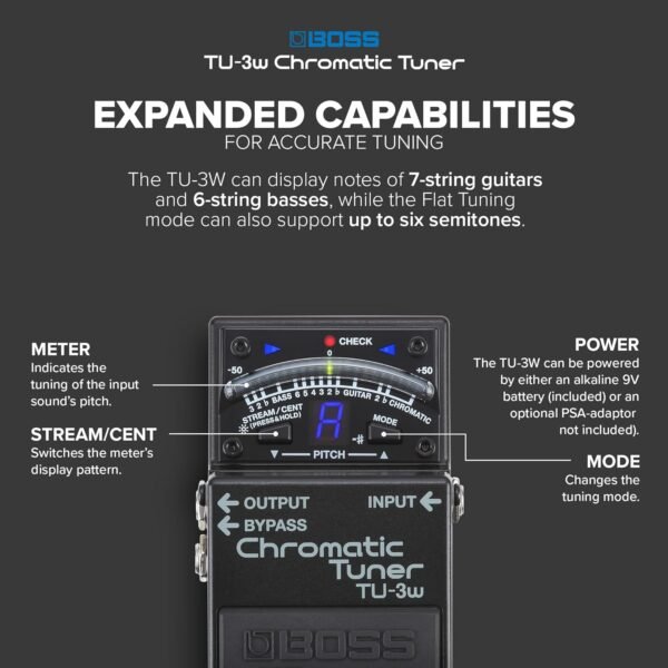 71MZDd7zDiL._AC_SL1500_ Boss TU-3W Waza Craft Chromatic Tuner review for guitar and bass players