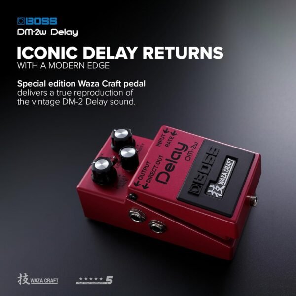 71f55Mn8K6L._AC_SL1500_ Boss DM-2W Waza Craft Delay Pedal review exploring its analog sound quality