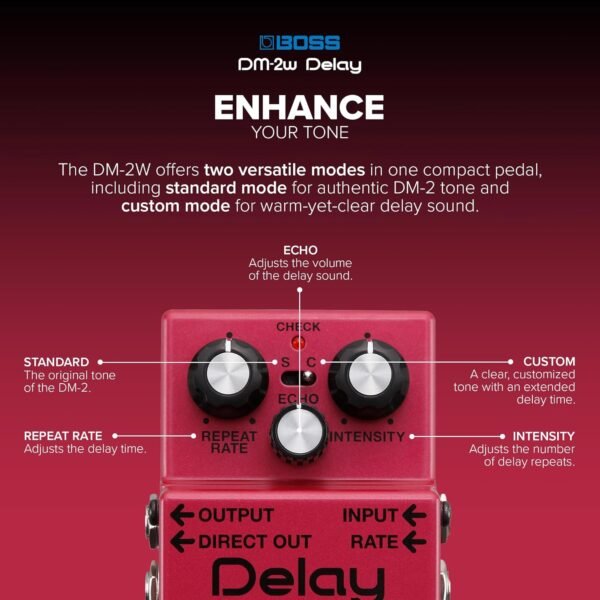 71ksPXNYJbL._AC_SL1500_ Boss DM-2W Waza Craft Delay Pedal review exploring its analog sound quality