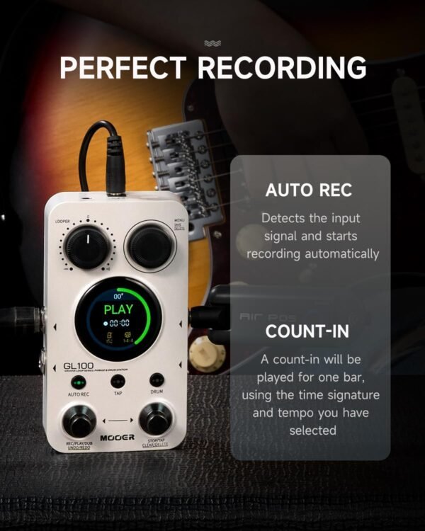 71pERrBMhyL._AC_SL1500_ Review of MOOER GL100 Looper Pedal Drum Machine for Guitarists