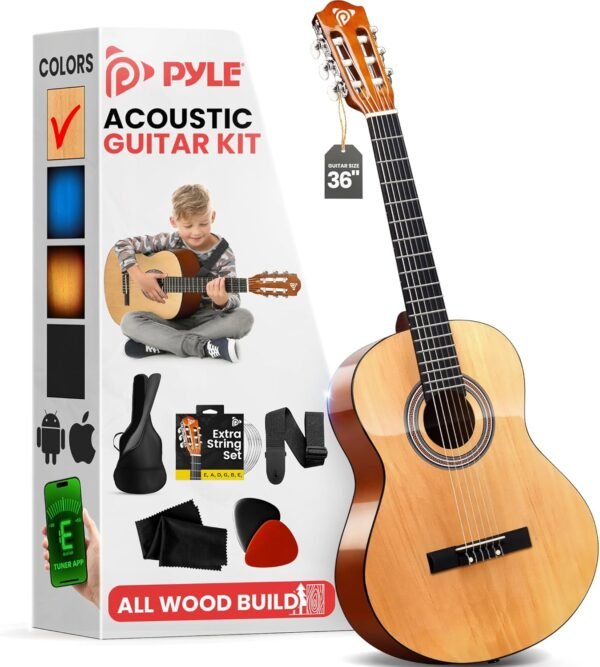 Pyle Beginner Acoustic Guitar Kit review best for kids and adults learning guitar