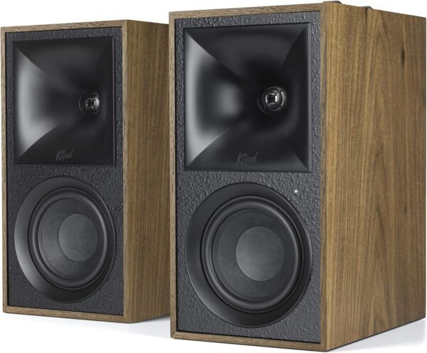 Klipsch The Fives Powered Bookshelf Speakers review high-quality sound with HDMI-ARC in Walnut
