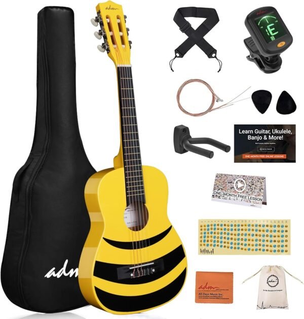 81giCo5l5hL._AC_SL1500_ Review of ADM Beginner Acoustic Classical Guitar 30 Inch Bundle Kit