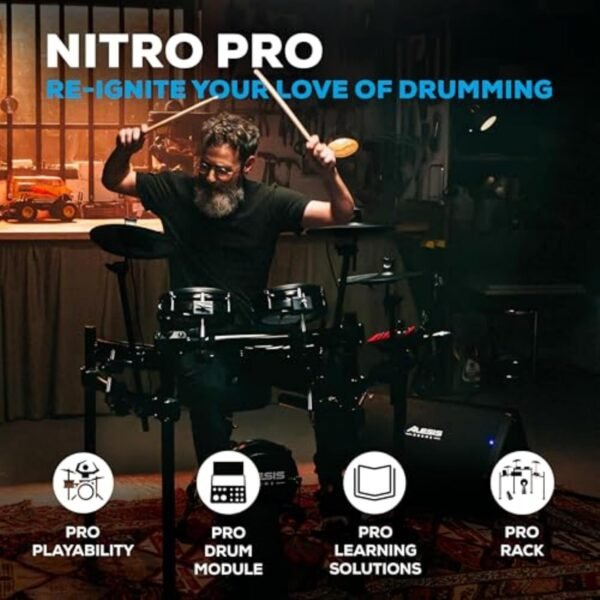 Alesis Nitro Pro Electric Drum Set Review Dual Zone Mesh Pads Tested