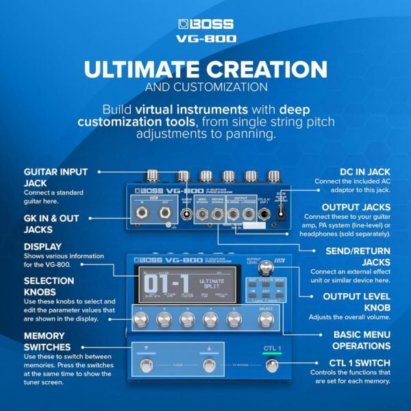 81y-k4wBM-L._AC_SL1500_ Boss VG-800 V-Guitar Processor review for guitar and bass enthusiasts